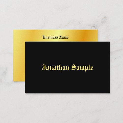 Calligraphy Black Gold Look Template Old Text Business Card