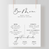 Wedding Bar Drinks Menu Elegant Signature Drinks Poster