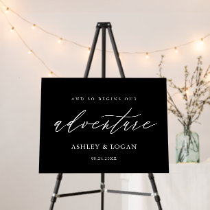 Calligraphy Black kWedding Adventure Welcome Sign