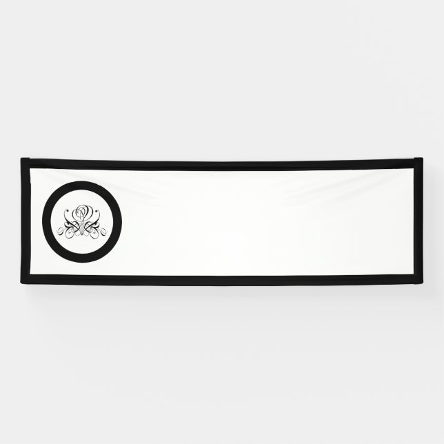 Calligraphy Black Rose Wedding Banner (Horizontal)