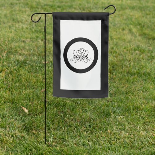 Calligraphy Black Rose Wedding Garden Flag