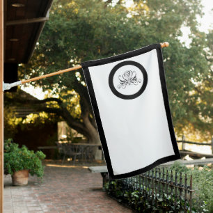 Calligraphy Black Rose Wedding House Flag