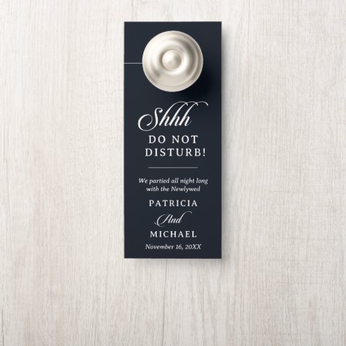 Calligraphy Black White Do Not Disturb Wedding  Door Hanger