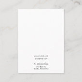 Calligraphy Black White Earring Display Business Card (Back)