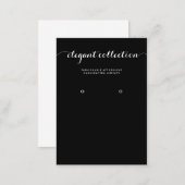 Calligraphy Black White Earring Display Business Card (Front/Back)