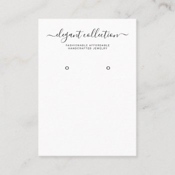Calligraphy Black White Earring Display Business Card by MG_BusinessCards at Zazzle