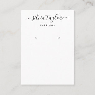 Calligraphy Black White Earring Display Card