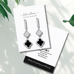 Calligraphy Black White Earring Display Card