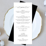 Calligraphy Black & White Formal Wedding Menu<br><div class="desc">this design template is fully editable and customizable by you the customer - click personalize further button if you wish to move, add, delete, or make significant changes to the design _______________________ *if you have any DESIGN questions or need more designs or options please contact me _______________________ *if you have...</div>