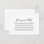 Calligraphy Black White Honeymoon Wish   Enclosure Card<br><div class="desc">This calligraphy black white honeymoon wish enclosure card is perfect for a rustic wedding. The design features a beautiful calligraphy black font in a white background to embellish your event.</div>