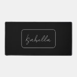 Calligraphy Black White Plain Creative Modern Name Desk Mat