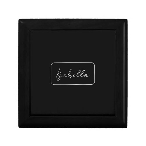 Calligraphy Black White Plain Creative Modern Name Gift Box