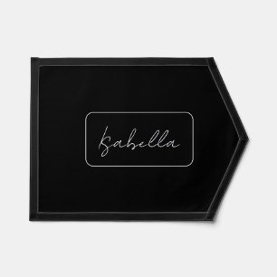 Calligraphy Black White Plain Creative Modern Name Pennant
