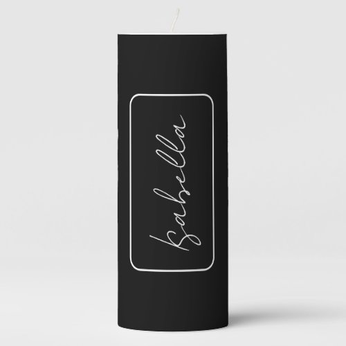 Calligraphy Black White Plain Creative Modern Name Pillar Candle