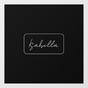 Calligraphy Black White Plain Creative Modern Name Wall Decal