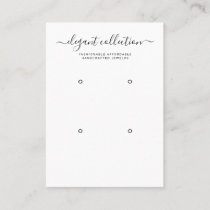 Calligraphy Black White Two Pair Earring Display Business Card