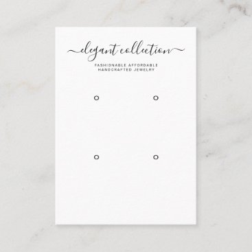 Calligraphy Black White Two Pair Earring Display Business Card