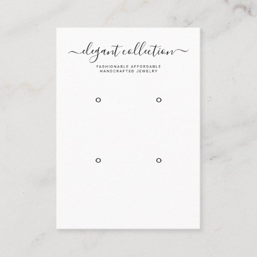 Calligraphy Black White Two Pair Earring Display Business Card