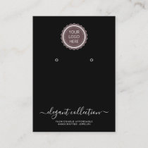 Calligraphy Black White Your Logo Earring Display Business Card