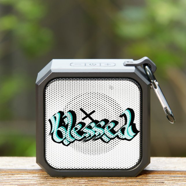Calligraphy Blessed Faith Spiritual White Bluetooth Speaker (Insitu(Outdoor))