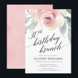 Calligraphy blush floral 30th birthday brunch invitation<br><div class="desc">For more advanced customization of this design,  simply select the "Customize It" button above!</div>