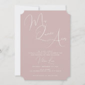 Calligraphy Blush Pink 15th Birthday quinceañera Invitation (Front)