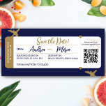 Calligraphy Boarding Pass Wedding Save the Date<br><div class="desc">Looking for a unique way to invite your guests to your beach wedding? Look no further than these boarding pass wedding invitations! The boarding pass themed save the dates will add a touch of luxury to your destination wedding — all while keeping it affordable and special. Personalize each invitation with...</div>
