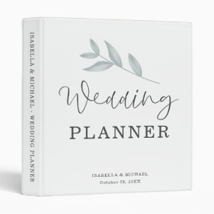 Calligraphy Botanical Wedding Planner 3 Ring Binder