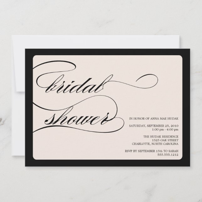 {calligraphy} bridal shower invitation (Front)