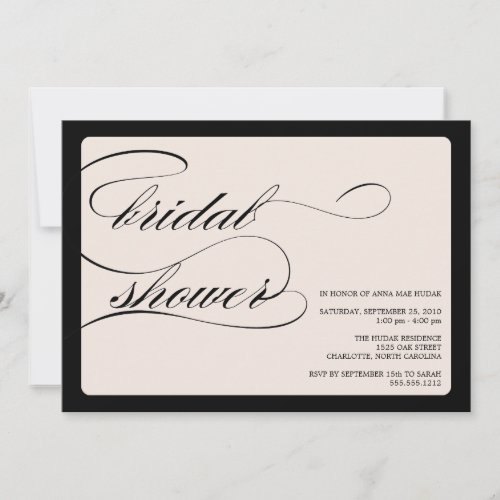 {calligraphy} bridal shower custom invitation