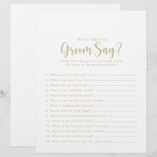 Calligraphy Bridal Shower What did the Groom Say