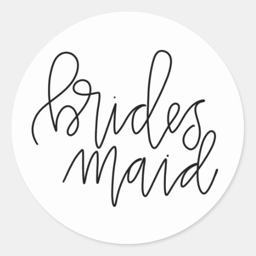 Calligraphy Brides Maid Stickers
