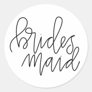 Calligraphy Brides Maid Stickers