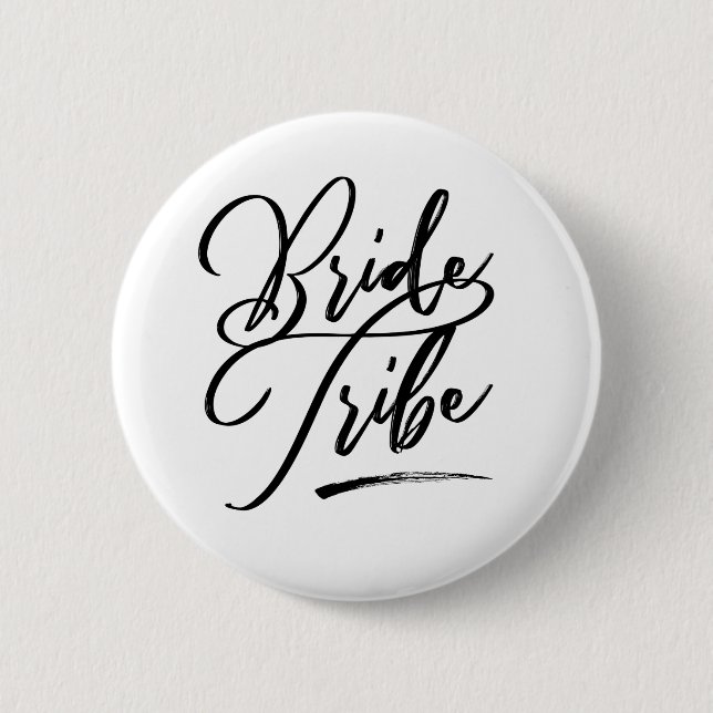 Calligraphy Brides tribe elegant Button (Front)