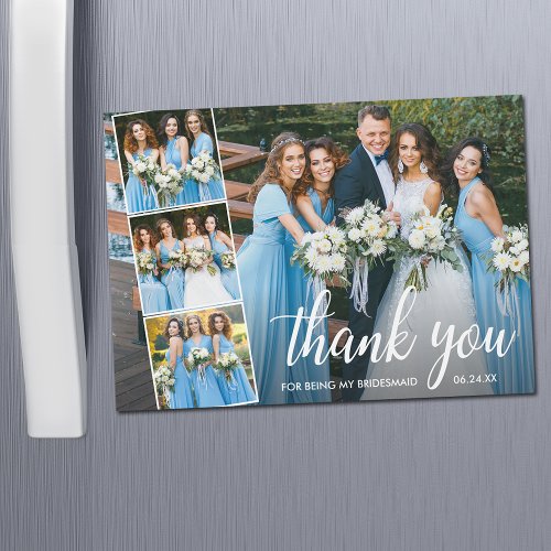 Calligraphy Bridesmaid Thank You Magnet Card