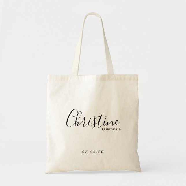 Calligraphy Bridesmaid tote Bag (Front)