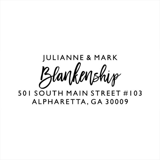 Calligraphy Brush Script Return Address Stamp (Stamp Design)