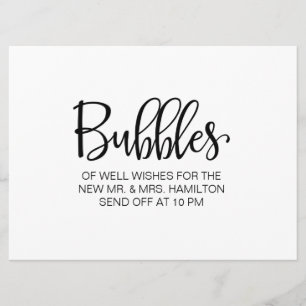 Calligraphy   "Bubbles" Custom Send off sign Invitation