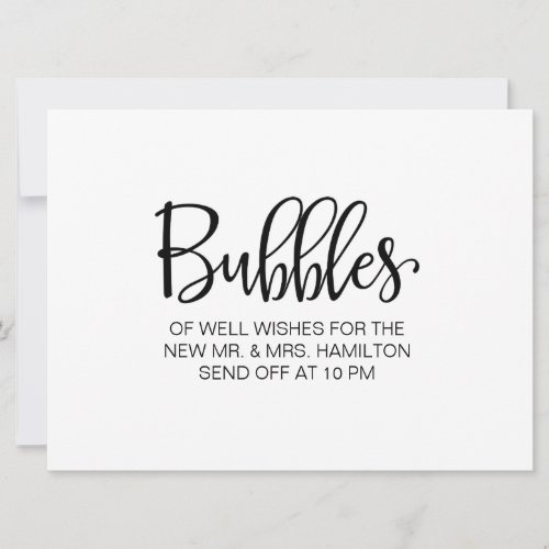 Calligraphy  Bubbles Custom Send off sign Invitation
