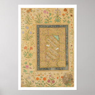 Calligraphy by the Iranian master Ali al-Mashhadi Poster