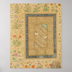 Calligraphy by the Iranian master Ali al-Mashhadi Poster