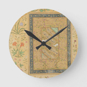 Calligraphy by the Iranian master Ali al-Mashhadi Round Clock