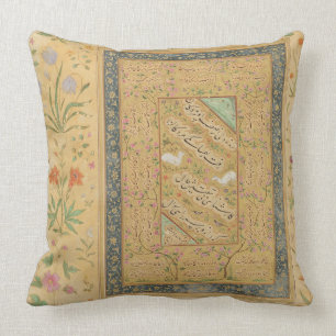 Calligraphy by the Iranian master Ali al-Mashhadi Throw Pillow