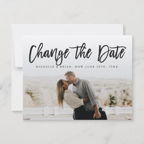 Calligraphy Change the Date Wedding Postponement Announcement