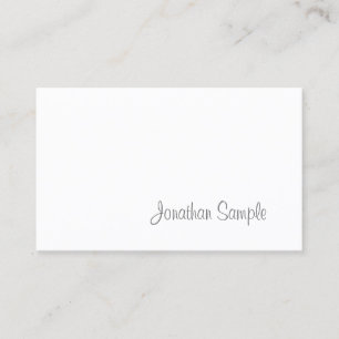 Calligraphy Chic Design Minimalist Plain Trendy Business Card