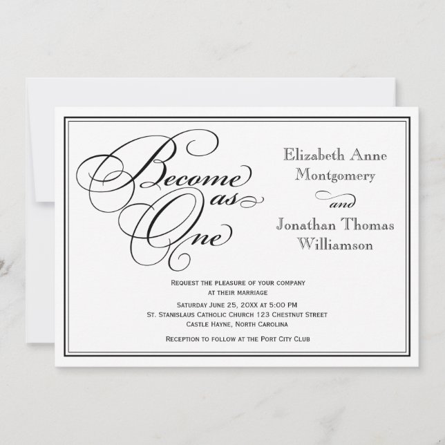 Calligraphy Christian Wedding Invitation (Front)