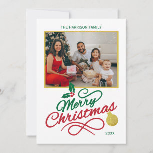 Calligraphy Christmas Bell Photos  Holiday Card