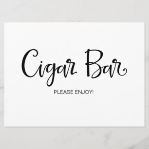 Calligraphy "Cigar Bar" Wedding sign Invitation