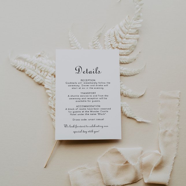Calligraphy Classic Minimalist Wedding Details  Enclosure Card (Creator Uploaded)