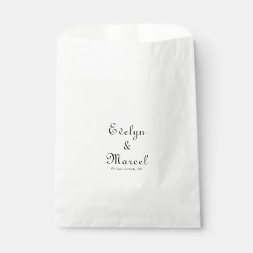 Calligraphy Classic Minimalist Wedding Favor Bag
